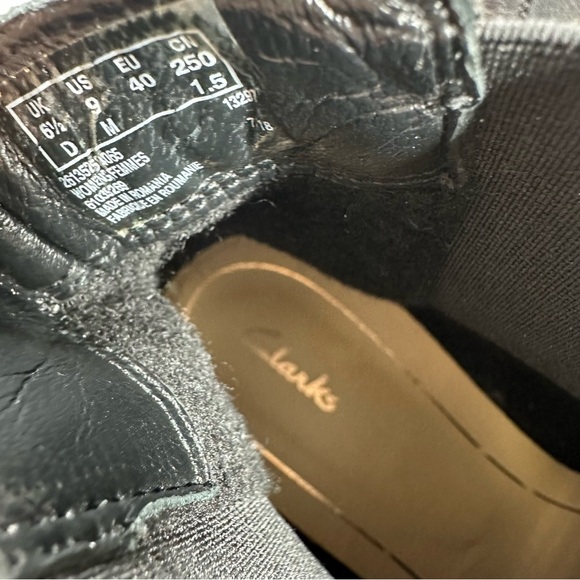 Clarks Mascarpone Bay Women's Black Leather Slip On Chelsea Boots #1082 - Picture 10 of 12